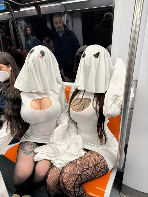 (ㅎㅂ) 흔한 미국 할로윈 지하철 풍경.jpg